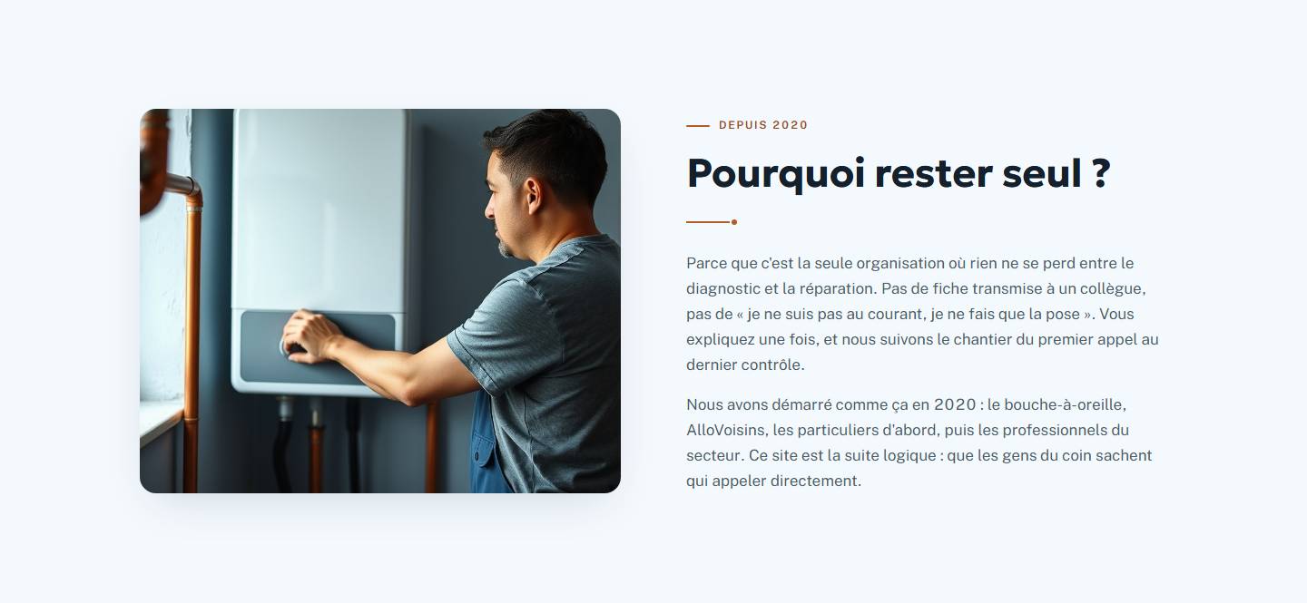 section — Pourquoi rester seul ?