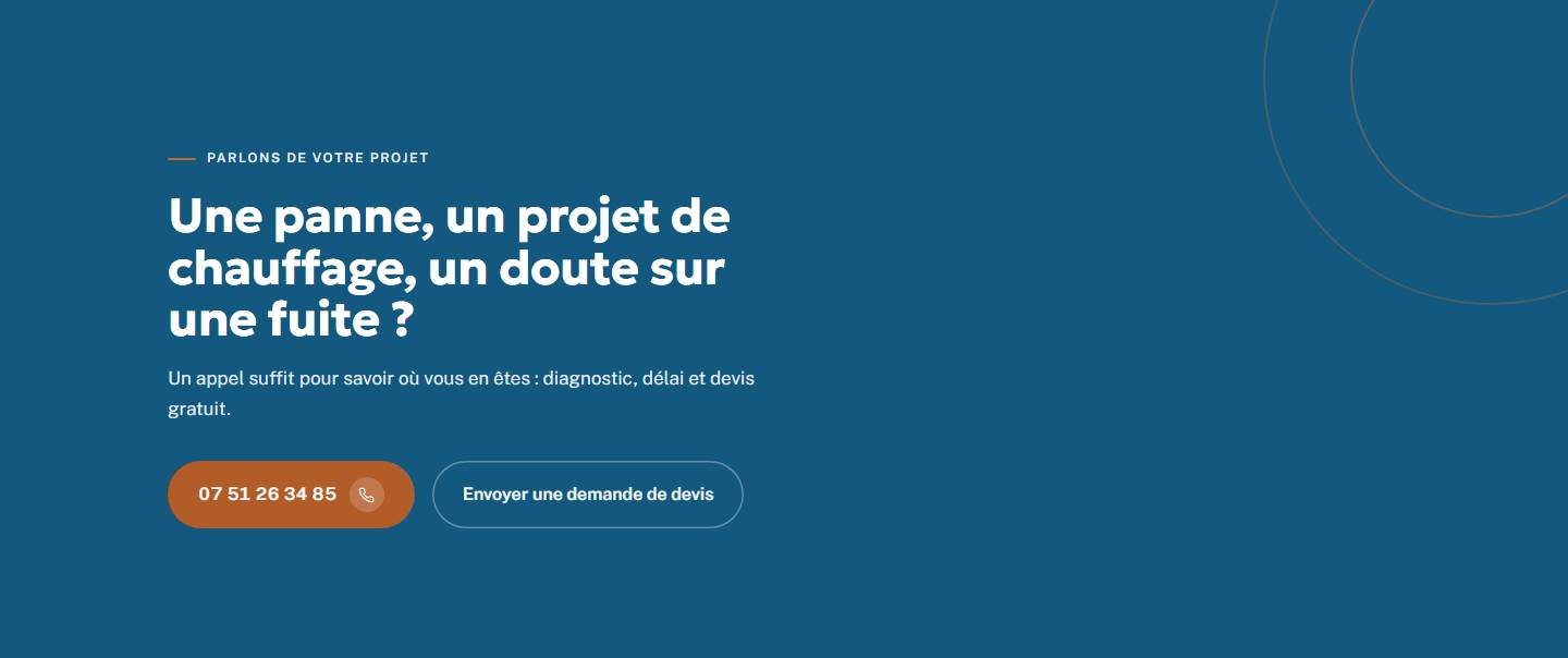 cta — Une panne, un projet de chauffage, un doute sur une fuite ?