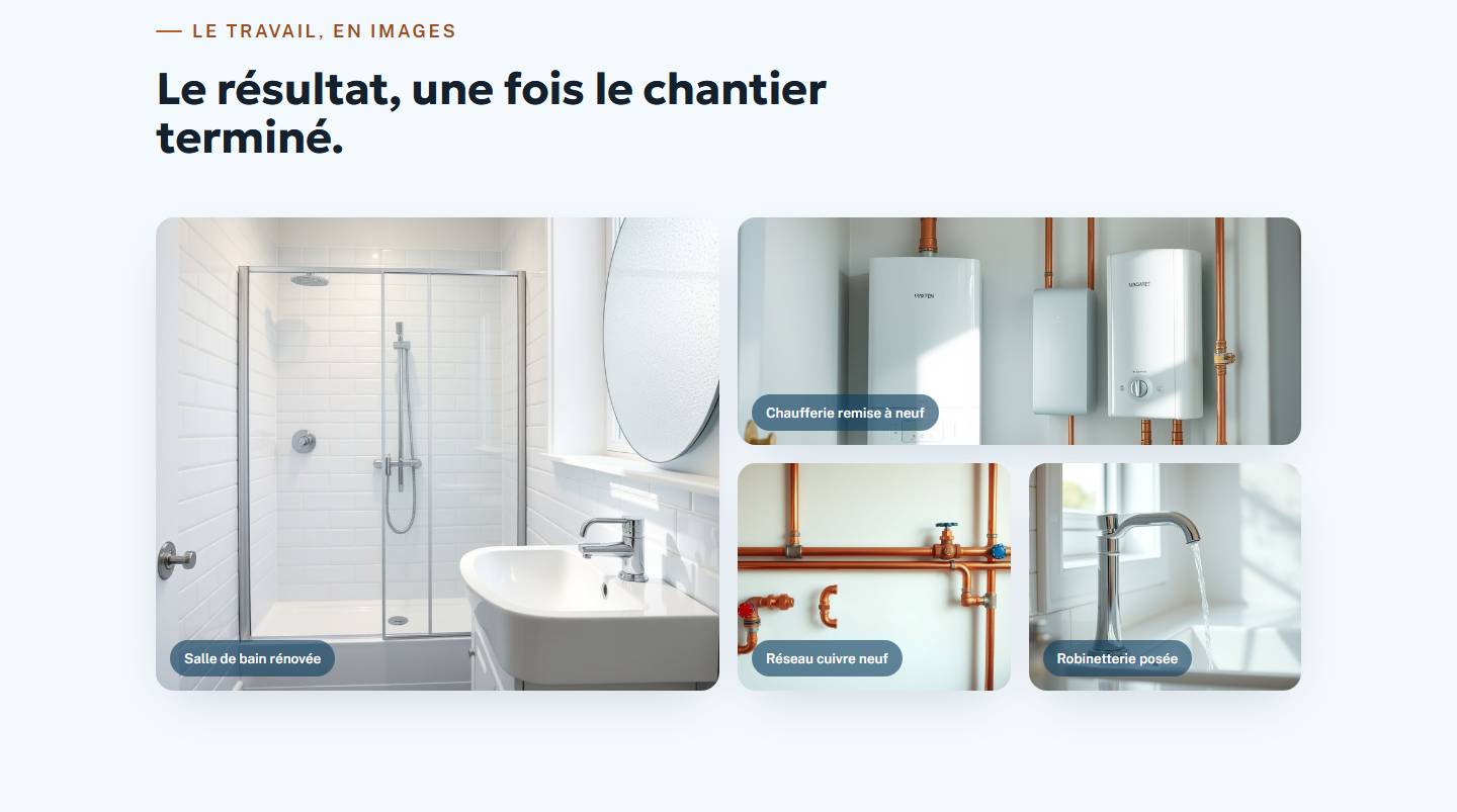 section — Le résultat, une fois le chantier terminé.