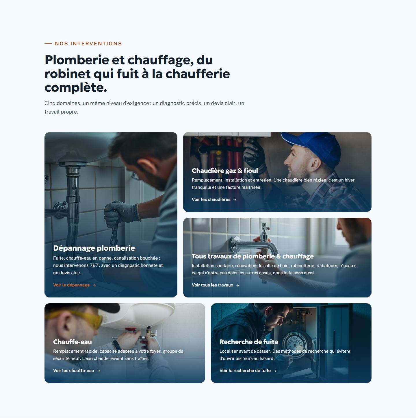 services — Plomberie et chauffage, du robinet qui fuit à la chaufferie complète.