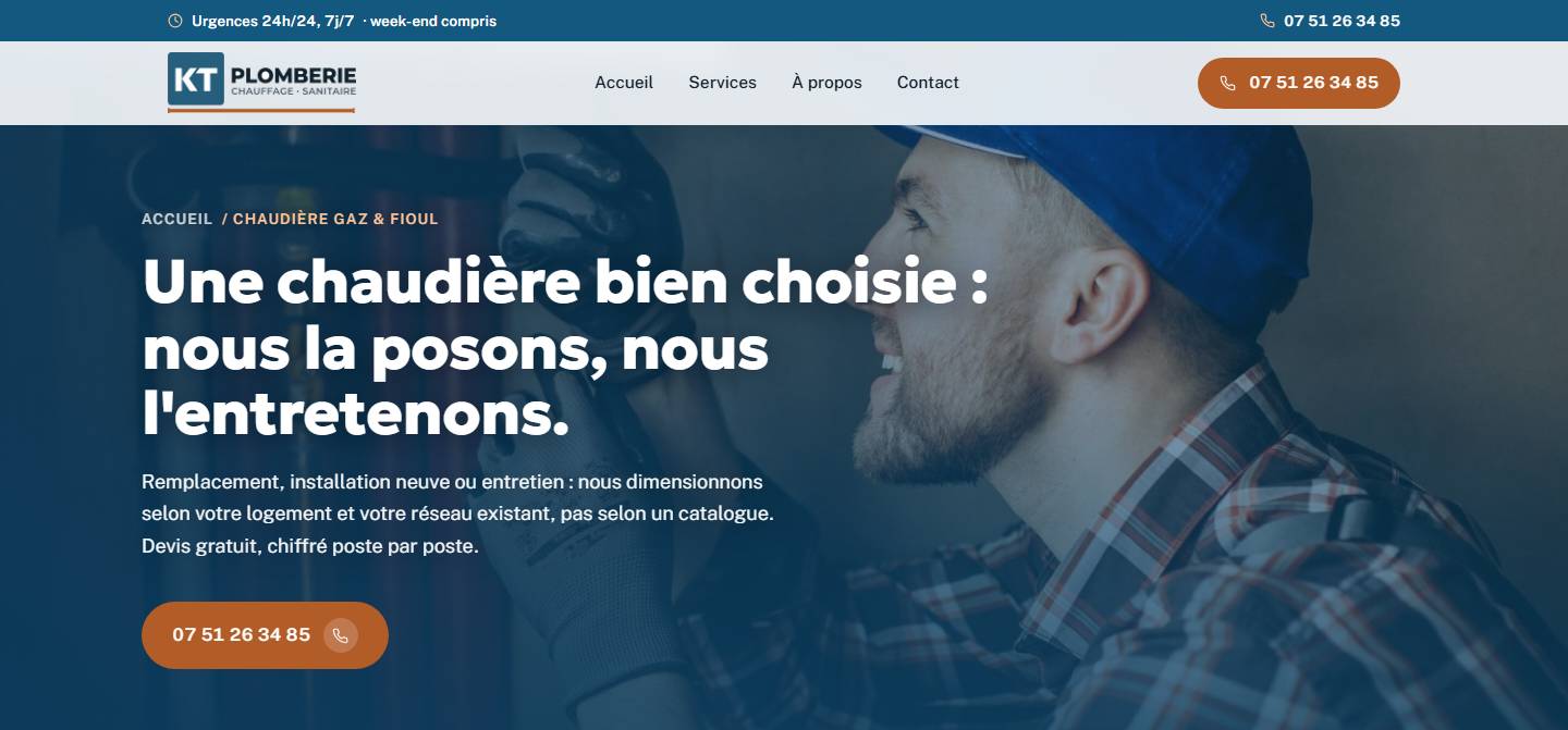 hero — Une chaudière bien choisie : nous la posons, nous l'entretenons.
