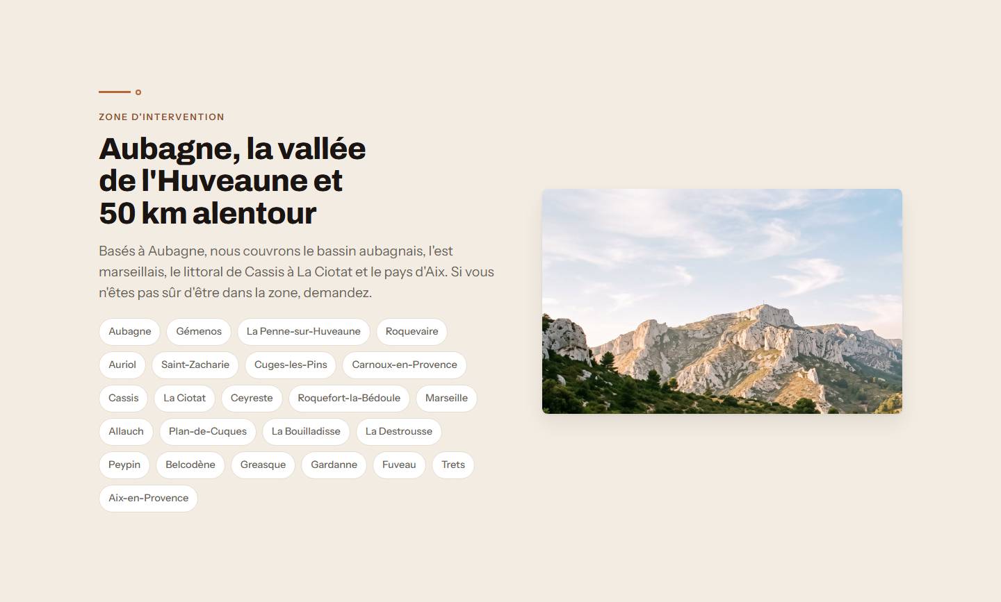 section — Aubagne, la vallée de l'Huveaune et 50 km alentour