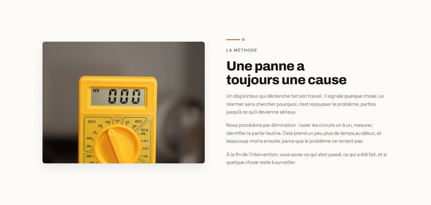 section — Une panne a toujours une cause