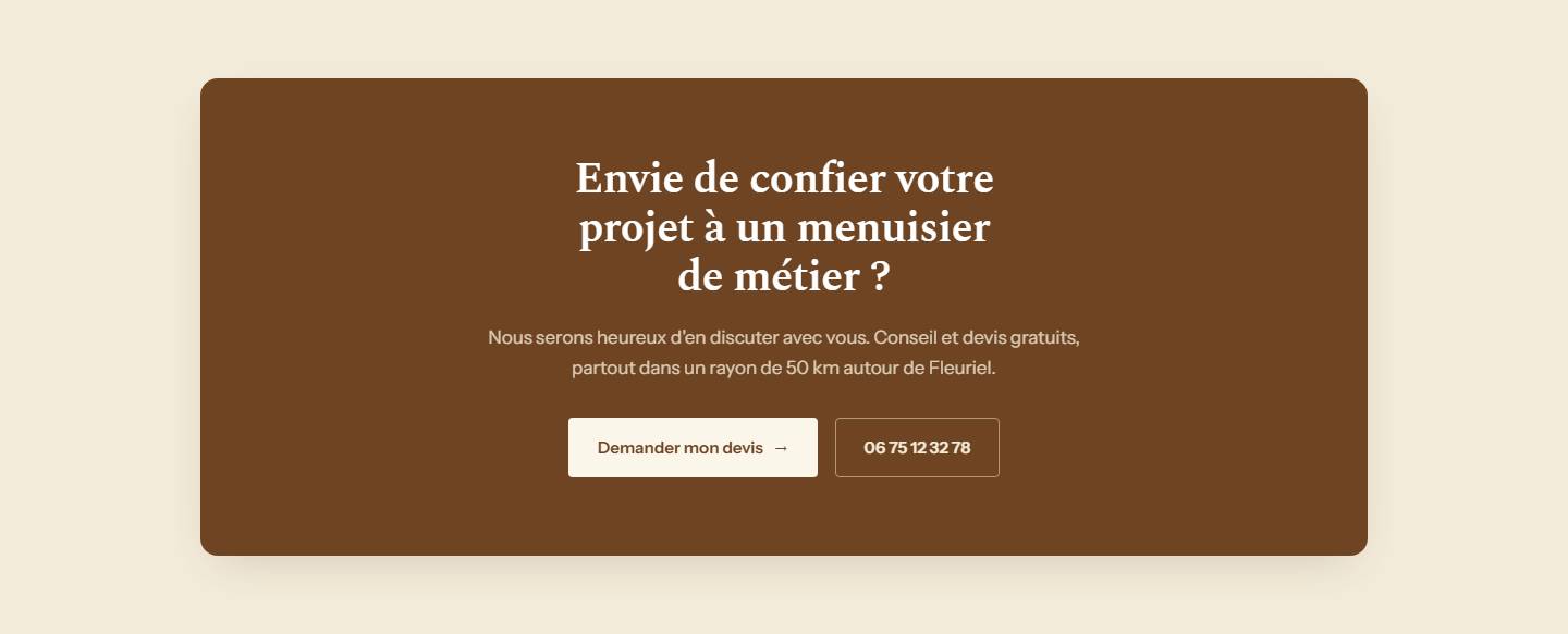 section — Envie de confier votre projet à un menuisier de métier ?