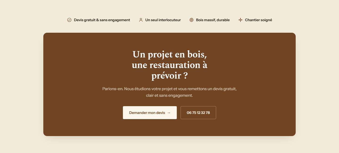 section — Un projet en bois, une restauration à prévoir ?
