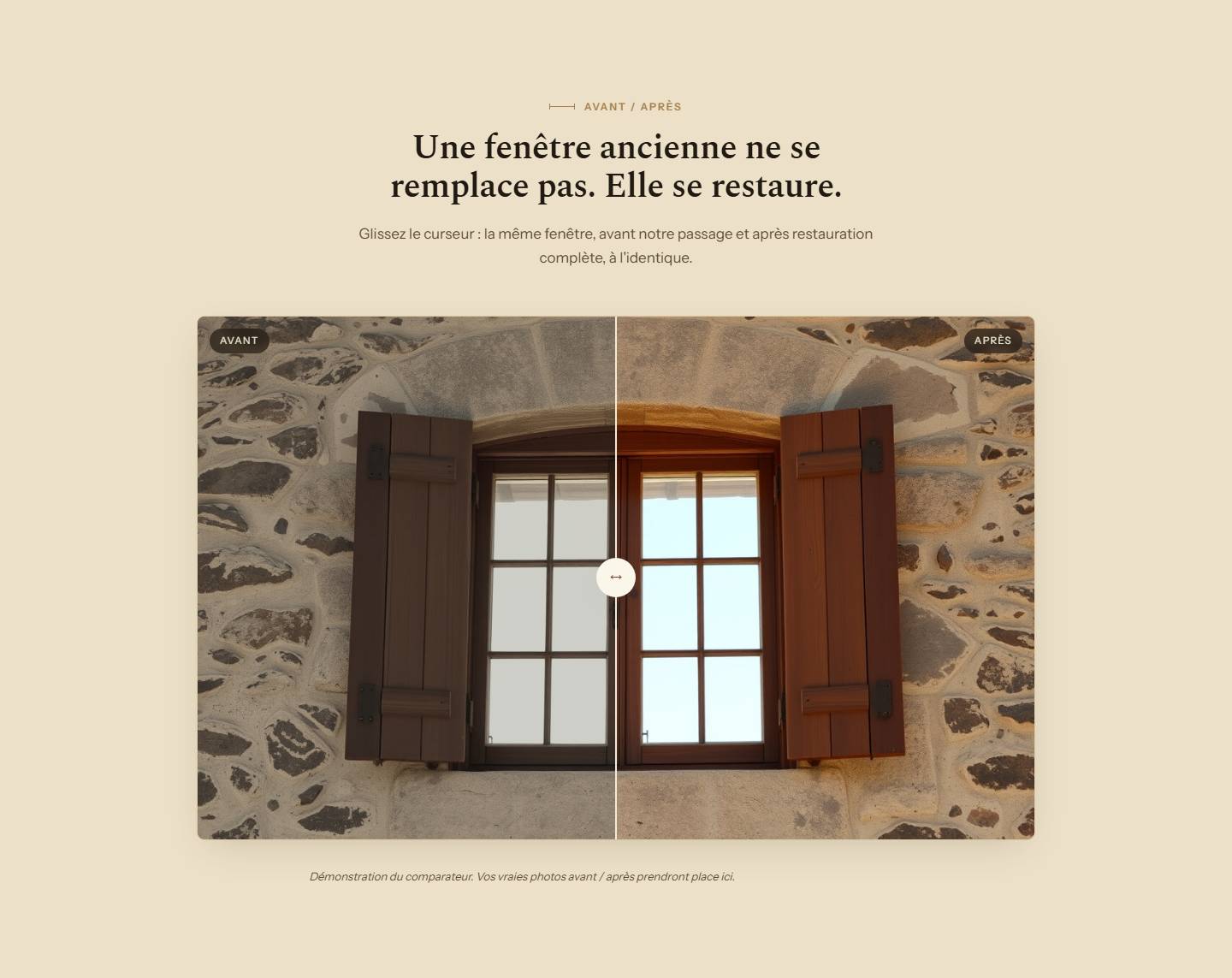 section — Une fenêtre ancienne ne se remplace pas. Elle se restaure.