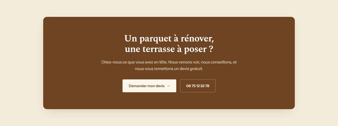 section — Un parquet à rénover, une terrasse à poser ?