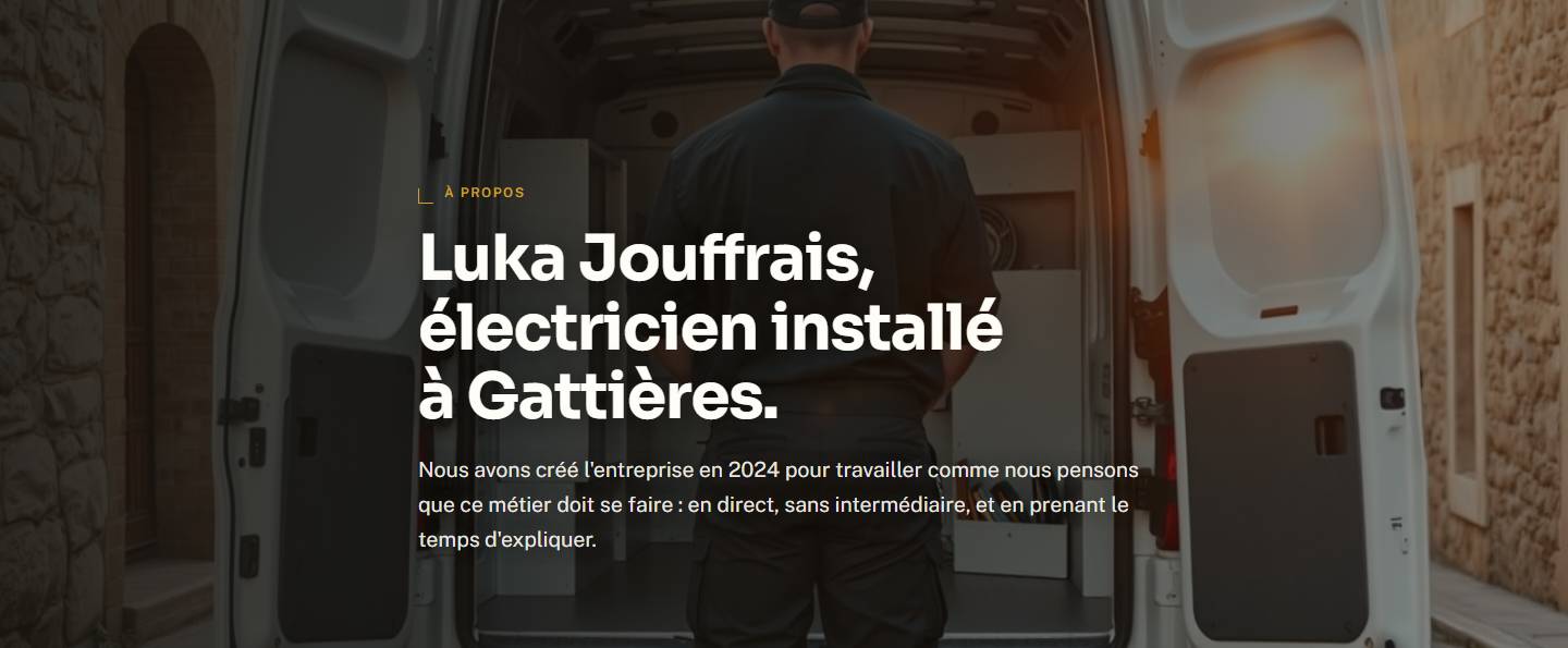 hero — Luka Jouffrais, électricien installé à Gattières.