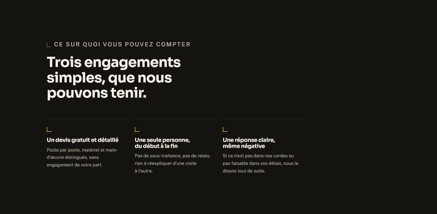 section — Trois engagements simples, que nous pouvons tenir.