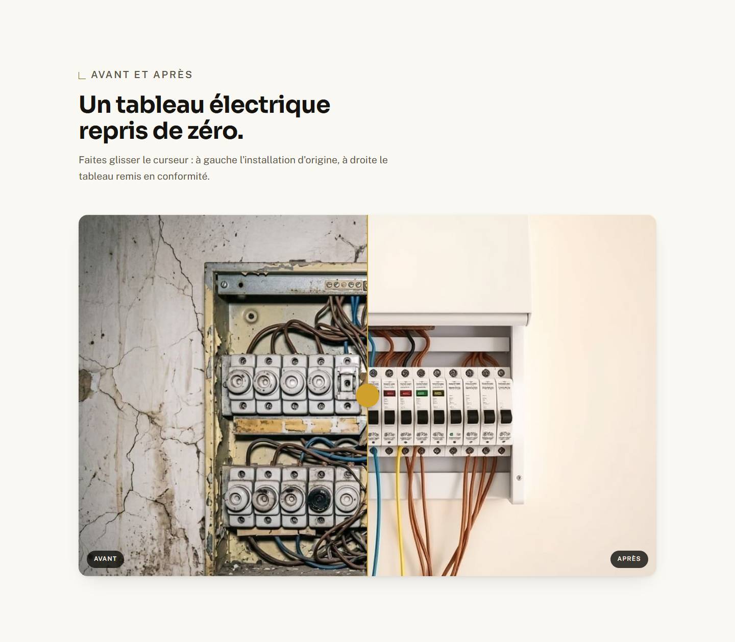 section — Un tableau électrique repris de zéro.