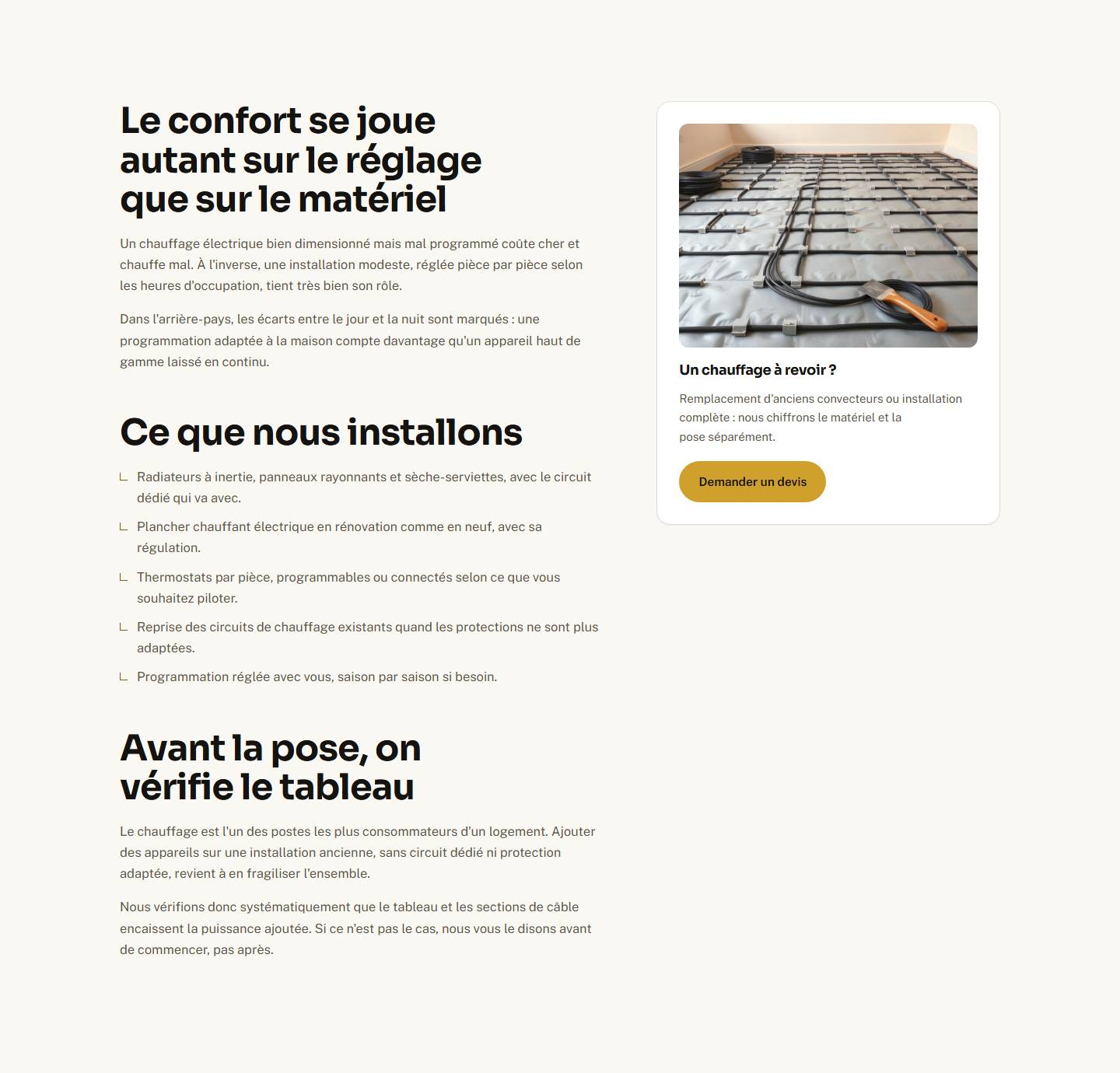 section — Le confort se joue autant sur le réglage que sur le matériel