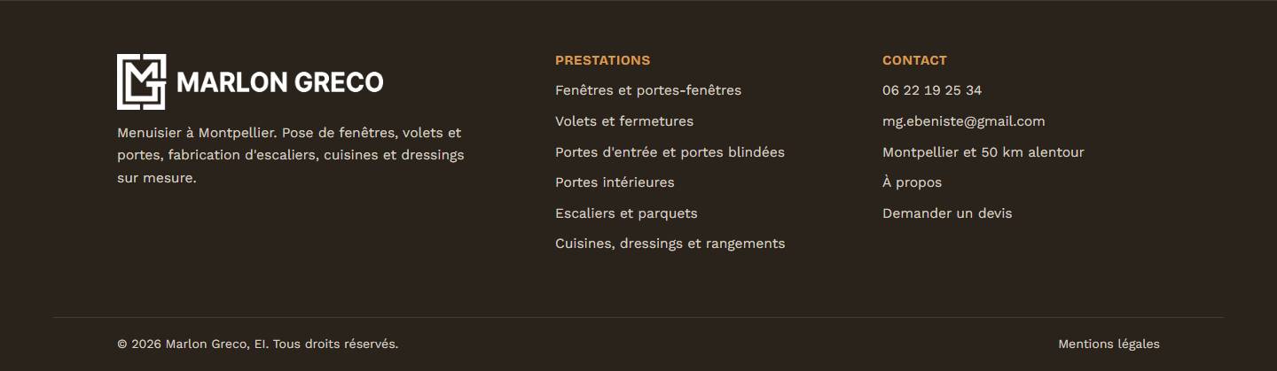 footer — Prestations