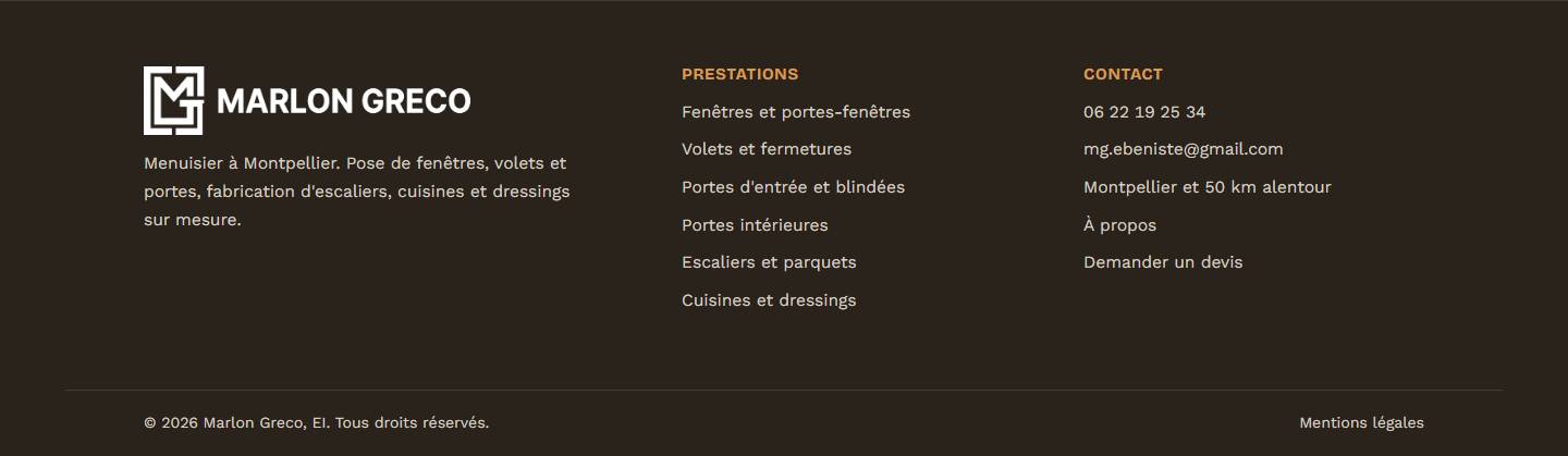 footer — Prestations