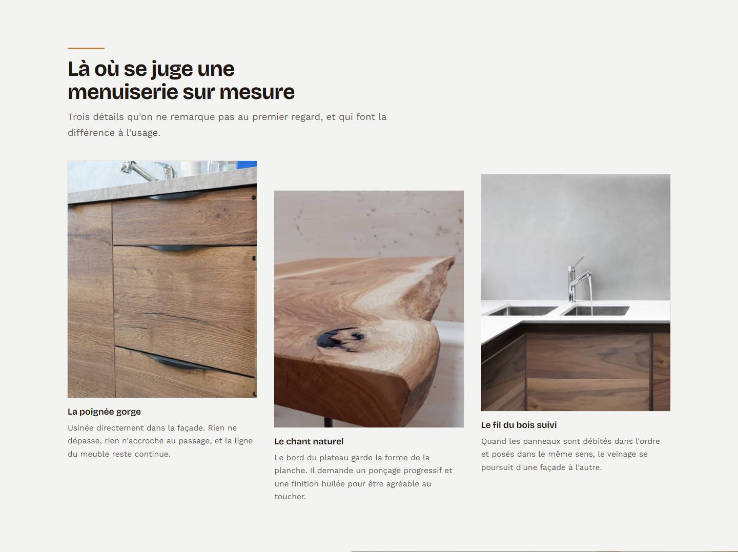 section — Là où se juge une menuiserie sur mesure