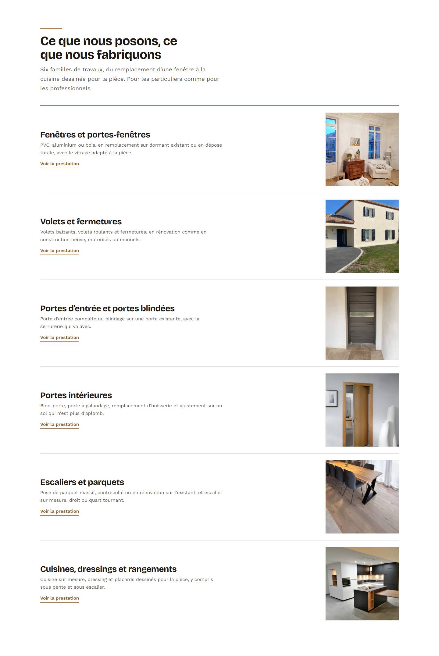 services — Ce que nous posons, ce que nous fabriquons