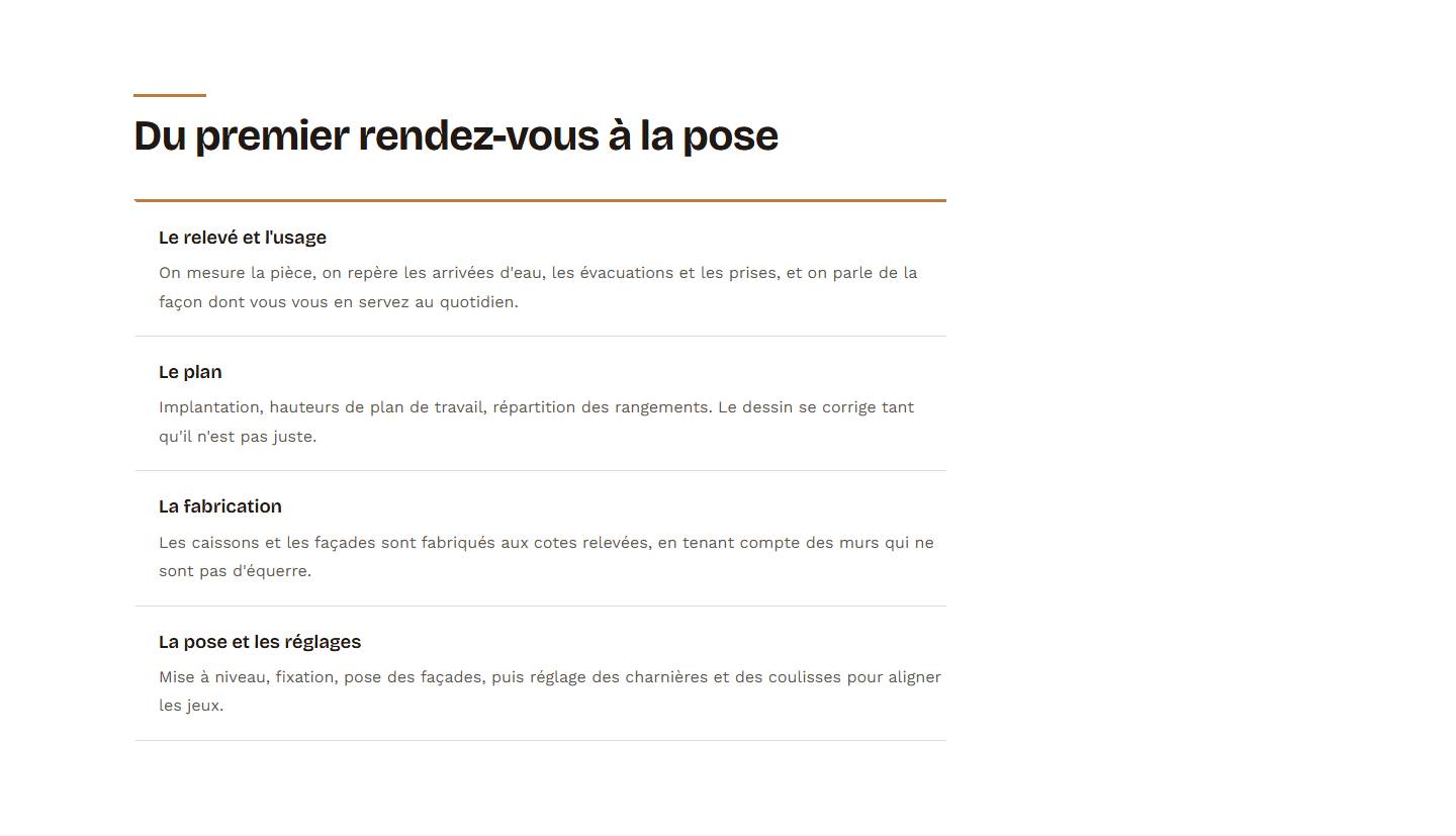 section — Du premier rendez-vous à la pose