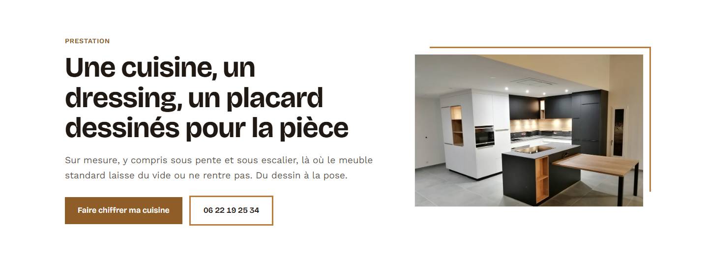 zone — Une cuisine, un dressing, un placard dessinés pour la pièce