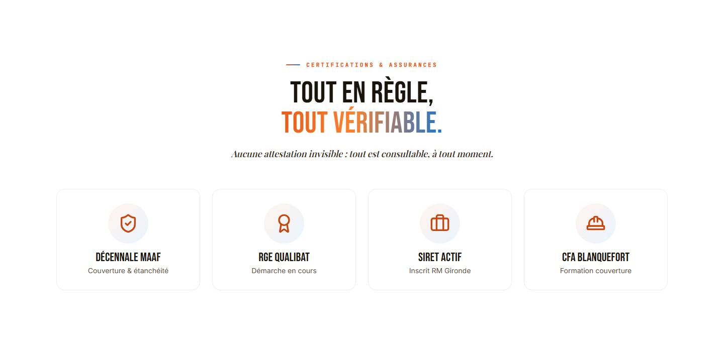 section — Tout en règle,tout vérifiable.