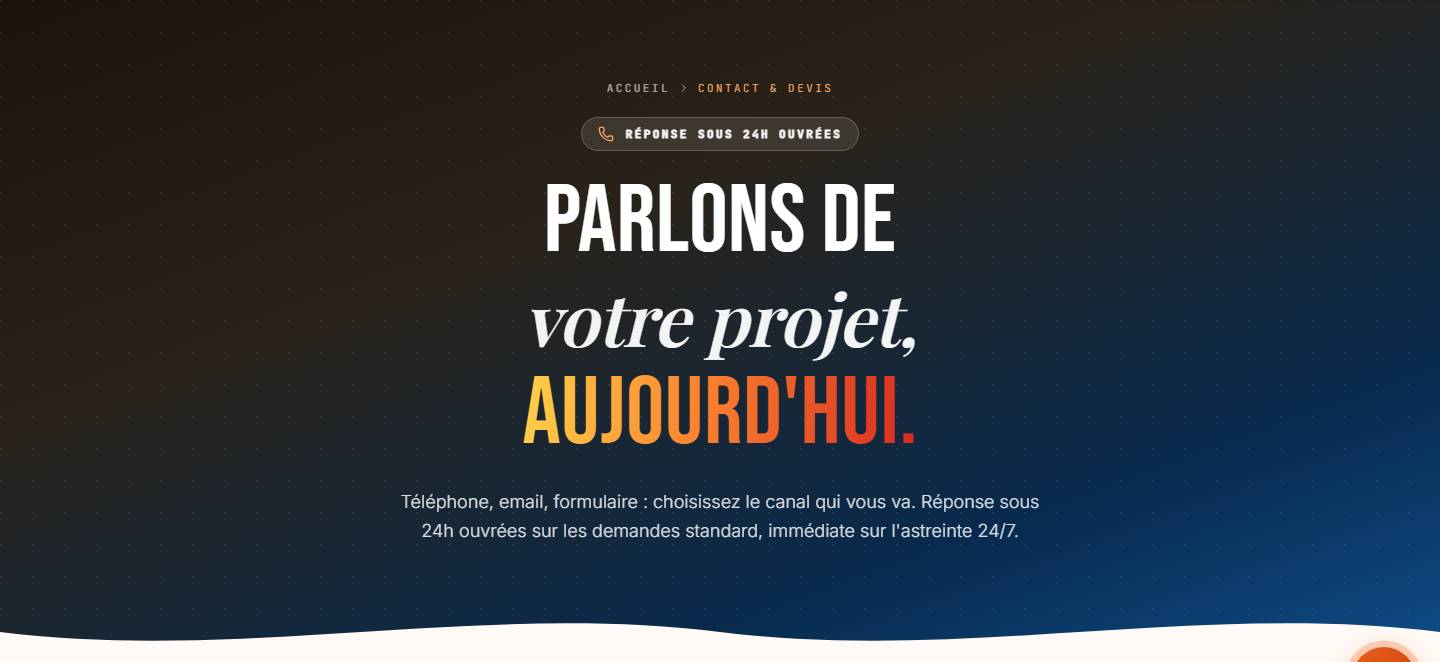 hero — Parlons de votre projet, aujourd'hui.