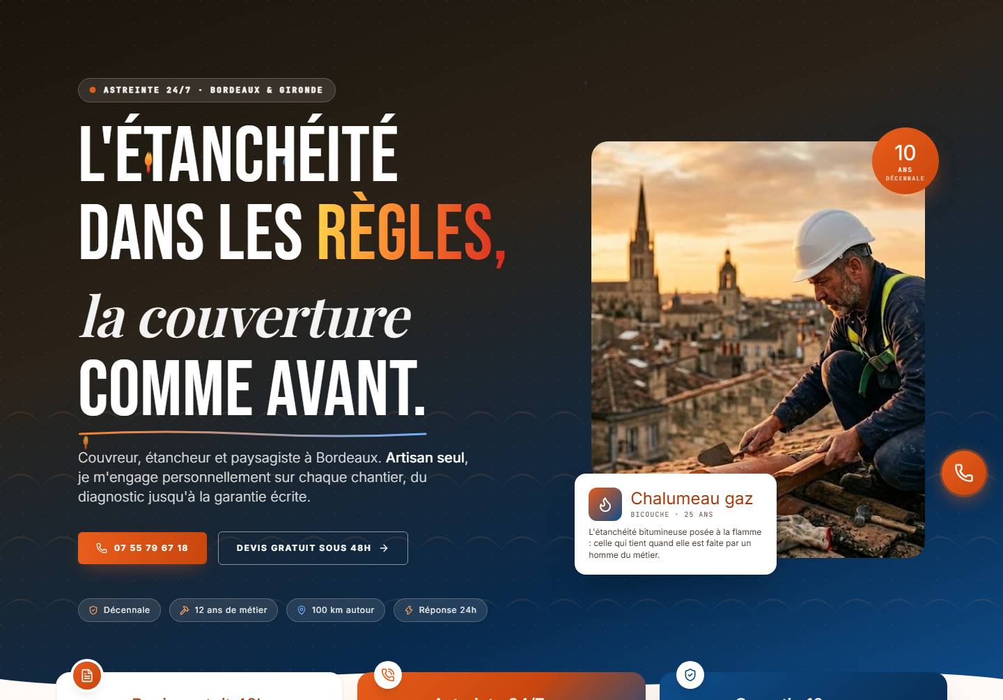 hero — L'étanchéité dans les règles, la couverture comme avant.