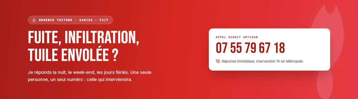section — Fuite, infiltration, tuile envolée ?