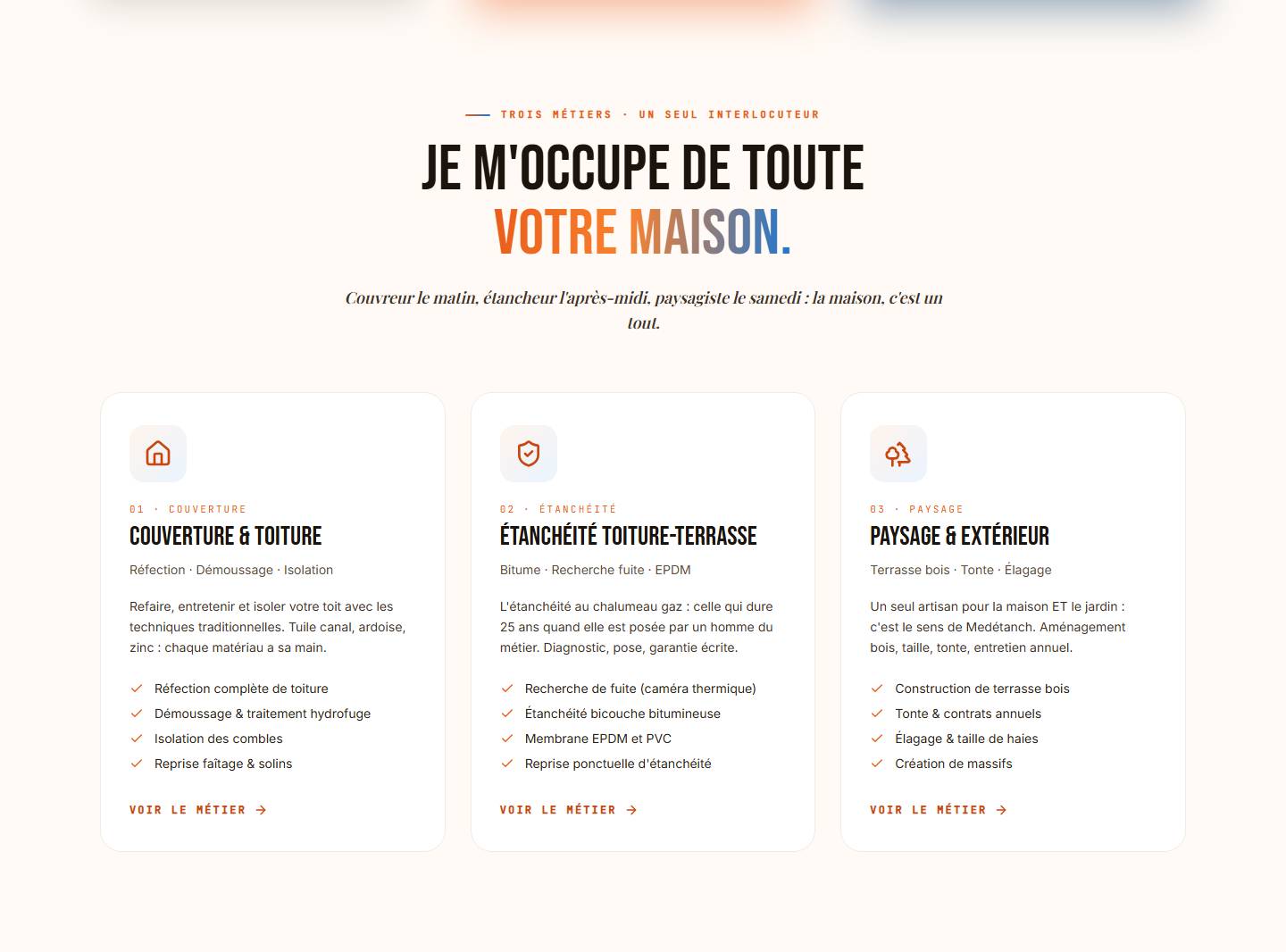services — Je m'occupe de toute votre maison.