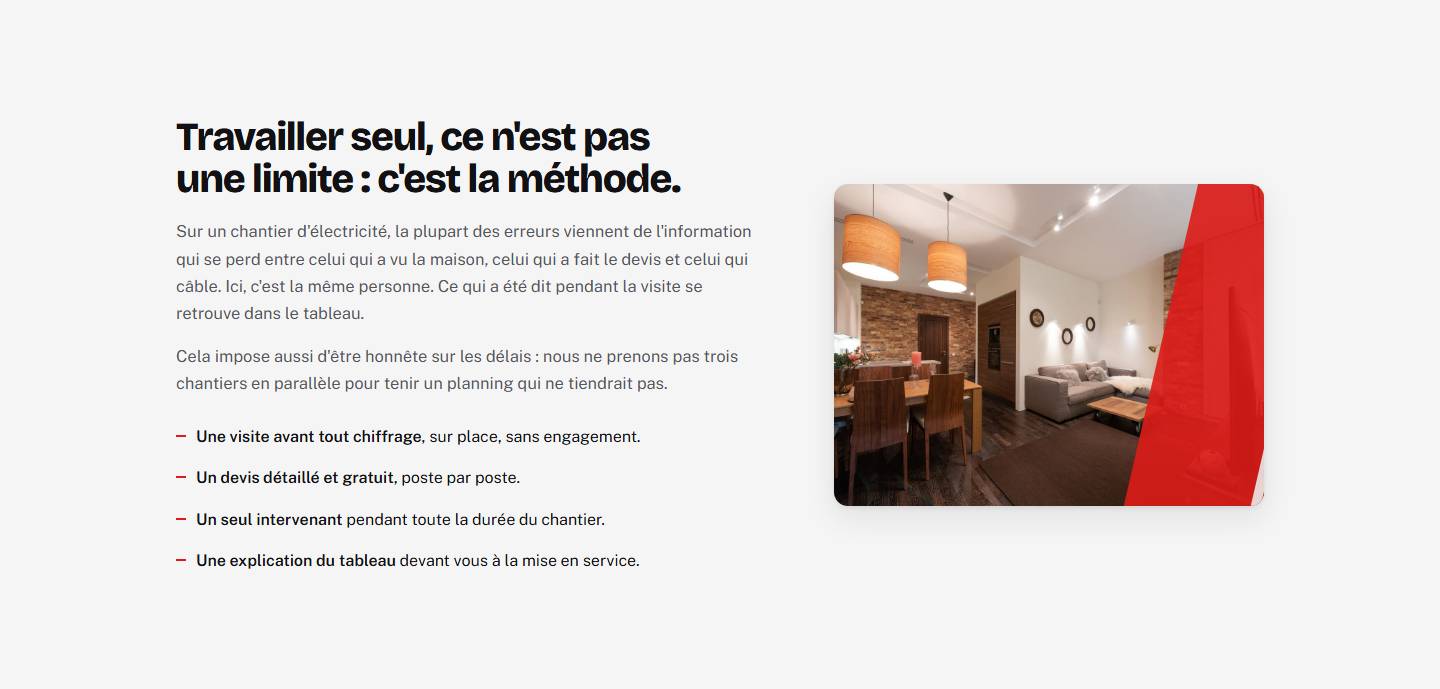 section — Travailler seul, ce n'est pas une limite : c'est la méthode.