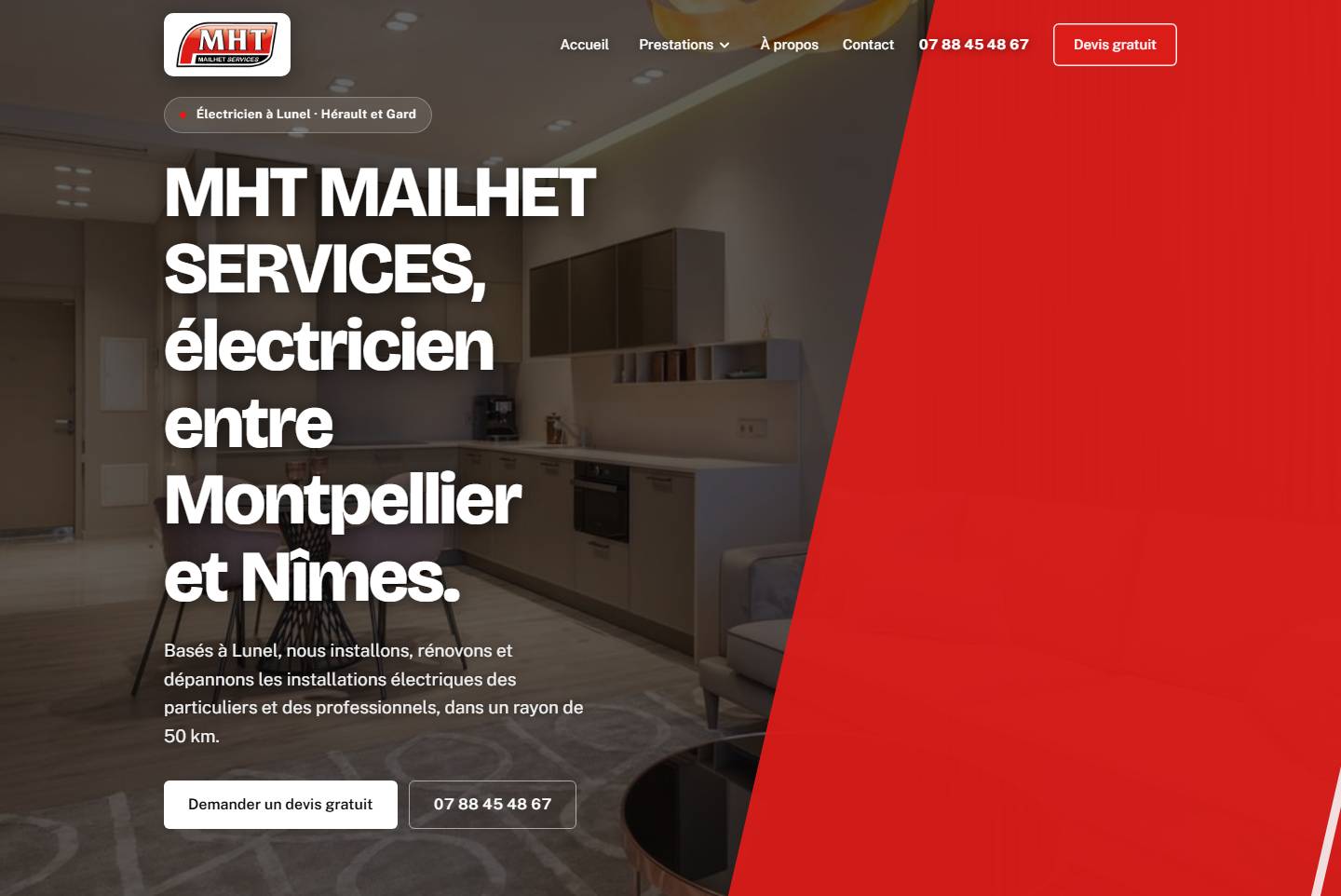 hero — MHT MAILHET SERVICES, électricien entre Montpellier et Nîmes.