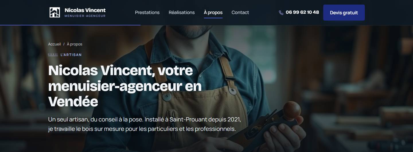 hero — Nicolas Vincent, votre menuisier-agenceur en Vendée