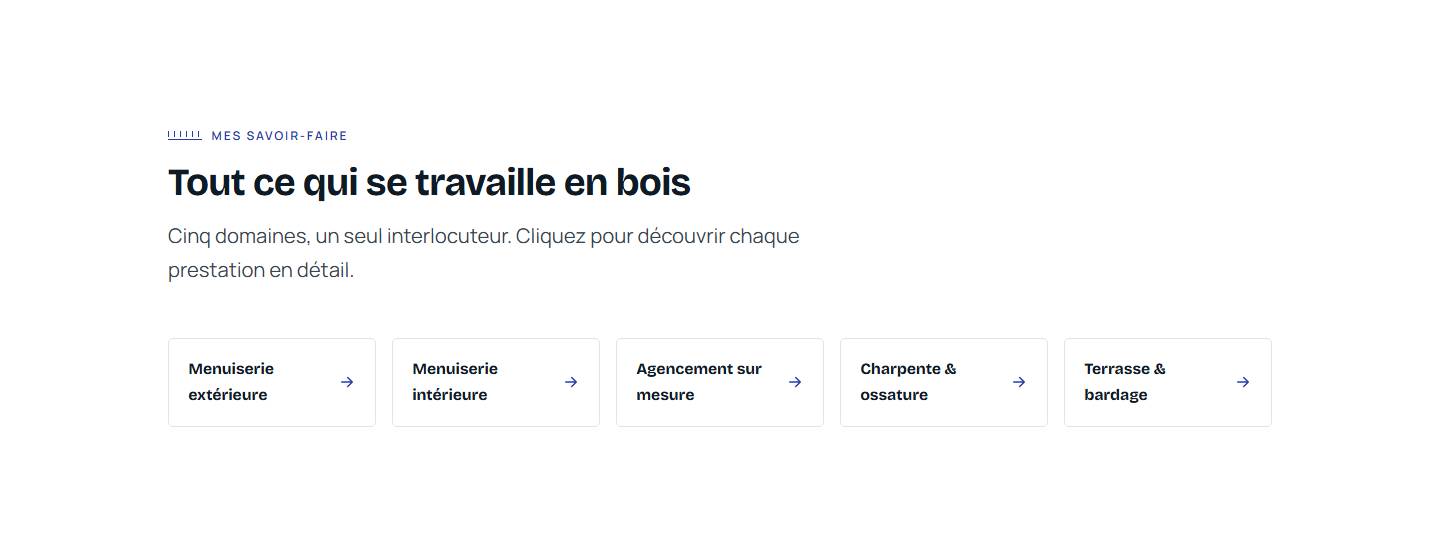 section — Tout ce qui se travaille en bois