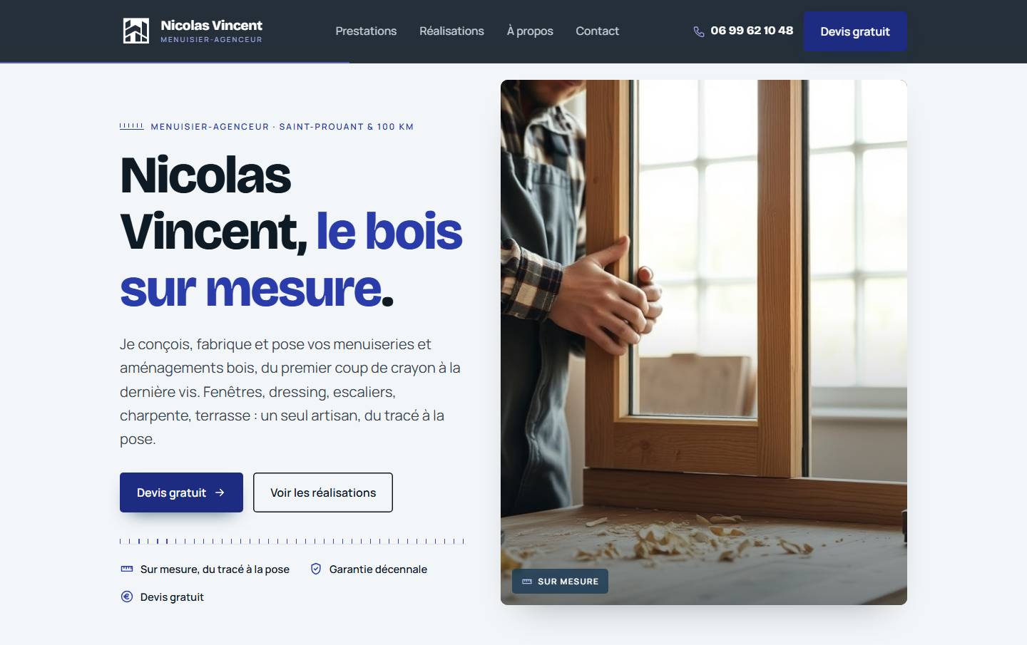 hero — Nicolas Vincent, le bois sur mesure.
