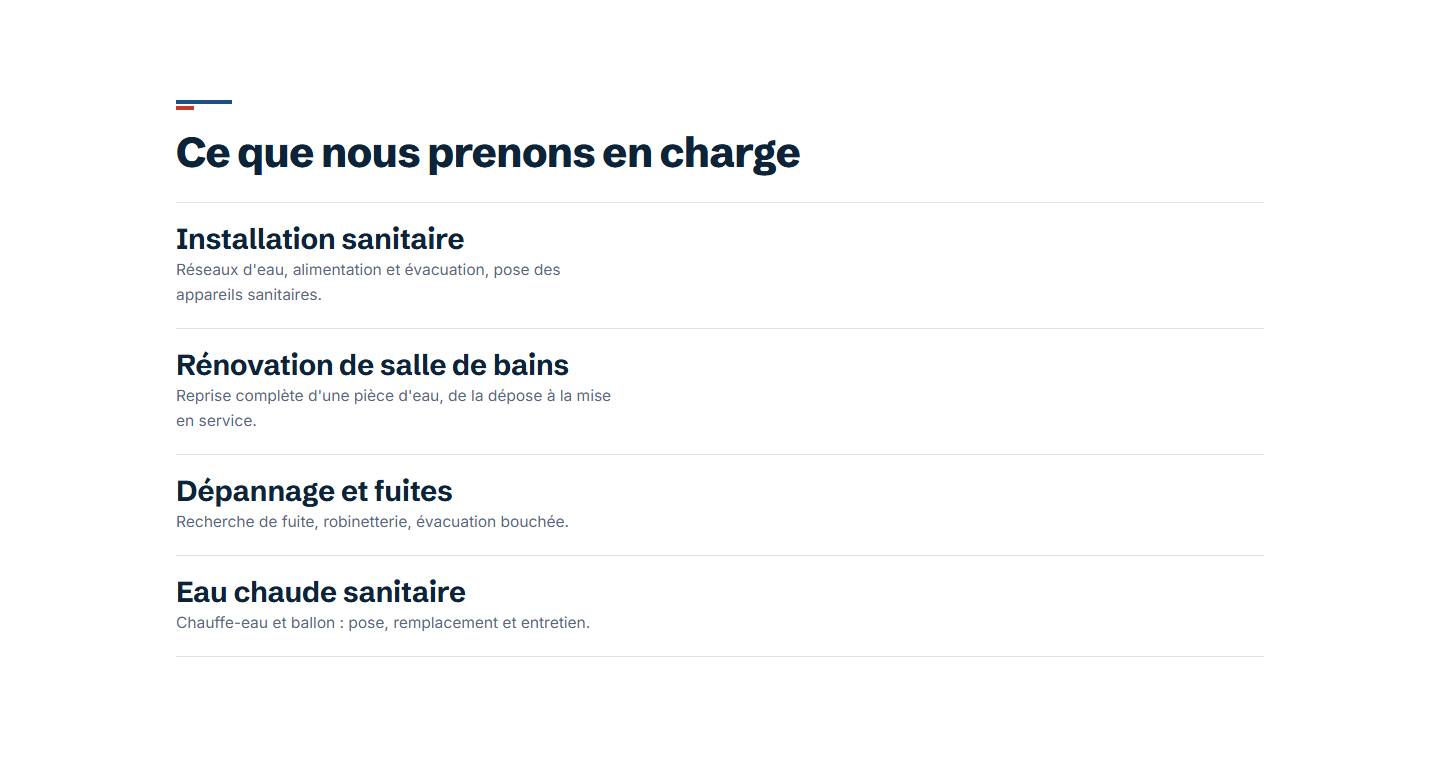 section — Ce que nous prenons en charge