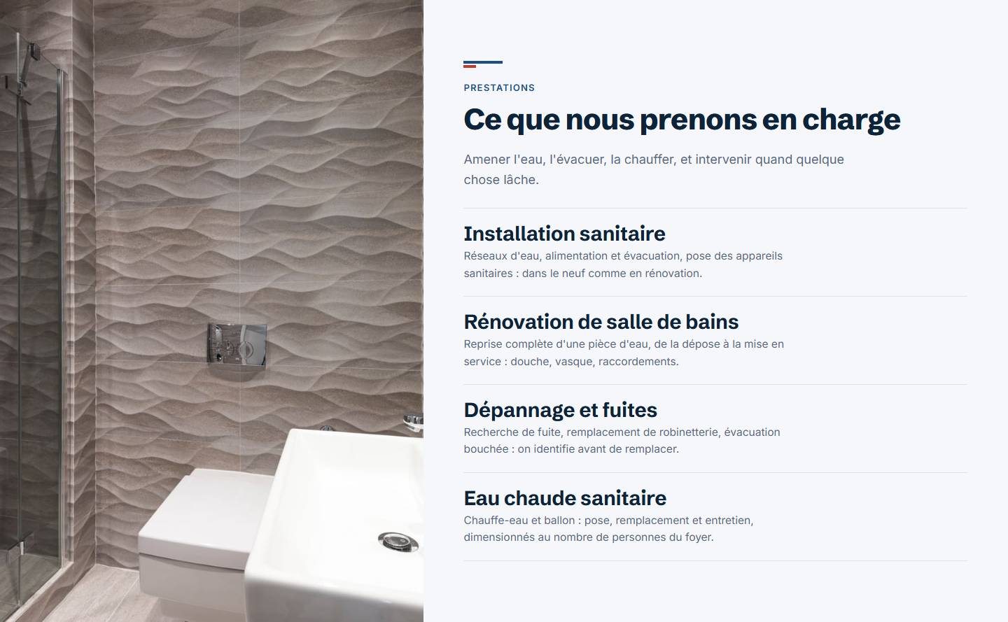 section — Ce que nous prenons en charge
