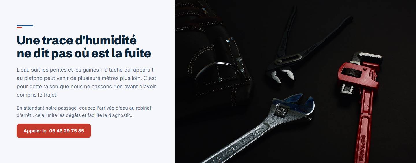 section — Une trace d'humidité ne dit pas où est la fuite