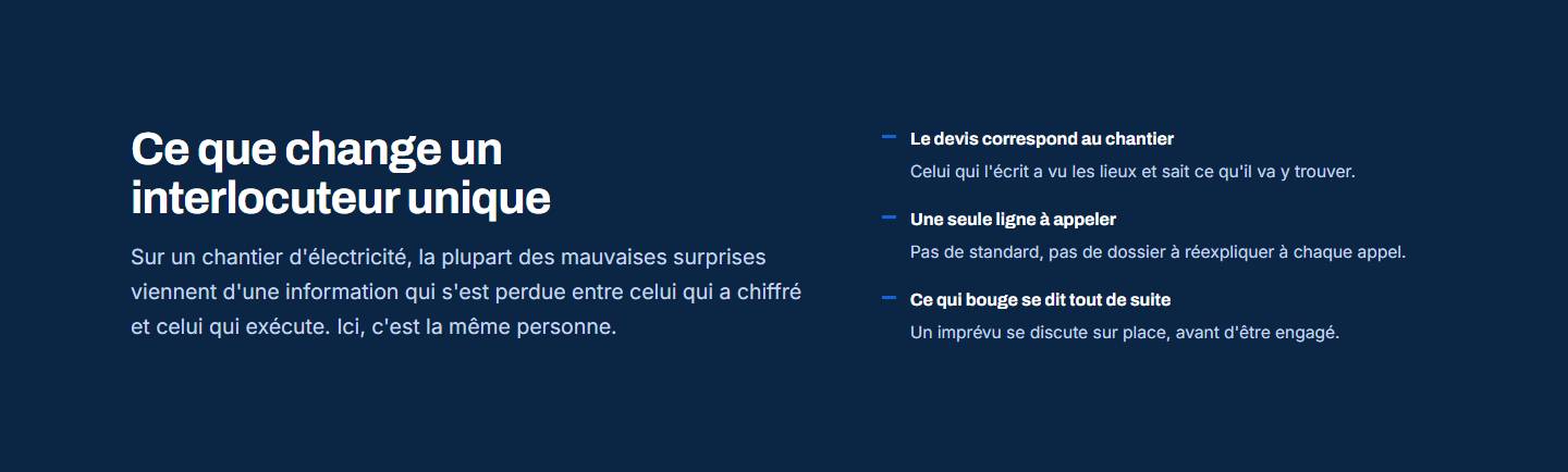 section — Ce que change un interlocuteur unique