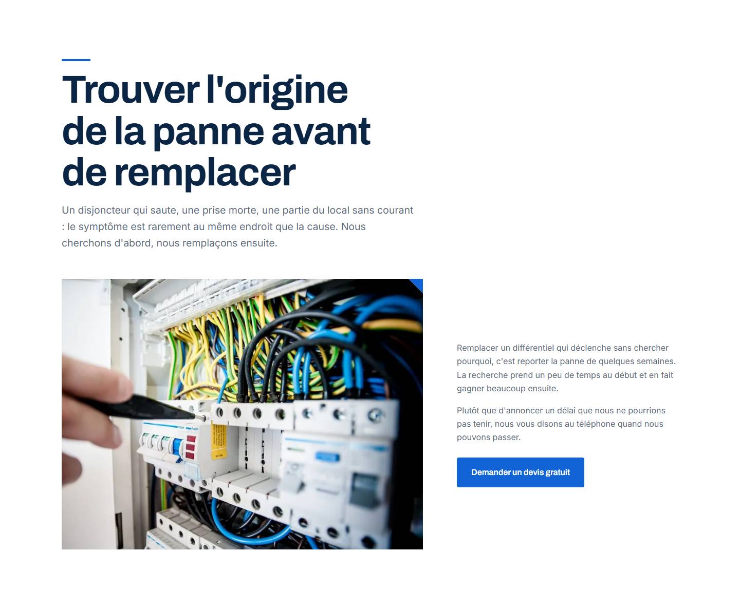 section — Trouver l'origine de la panne avant de remplacer