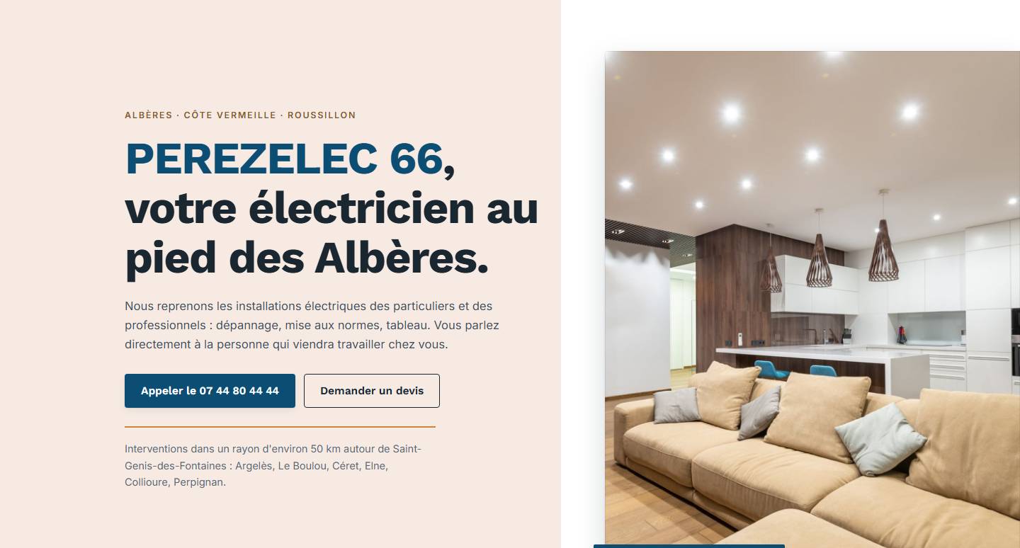 hero — PEREZELEC 66, votre électricien au pied des Albères.