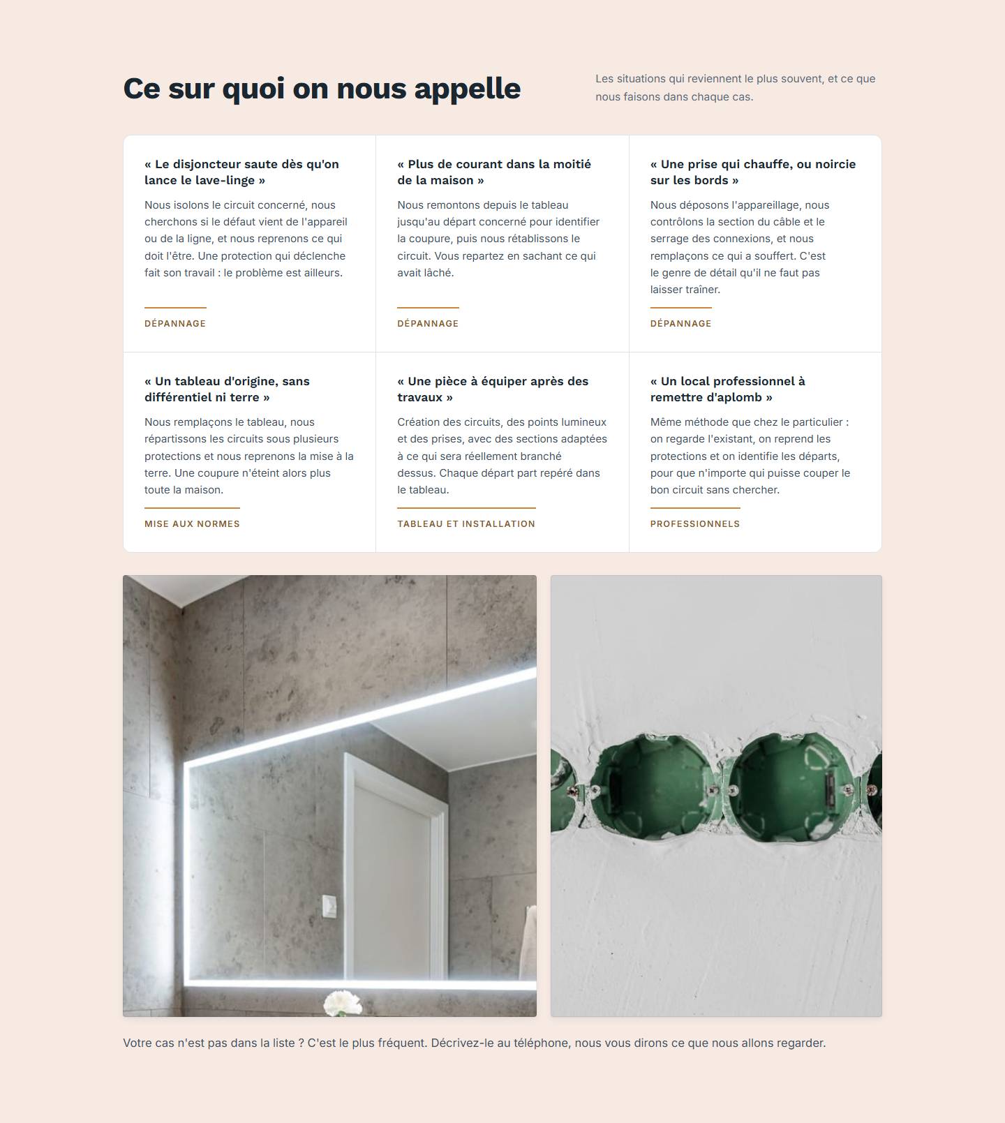 section — Ce sur quoi on nous appelle