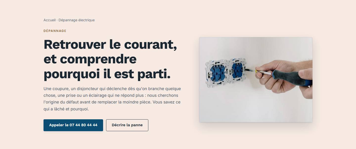 section — Retrouver le courant, et comprendre pourquoi il est parti.