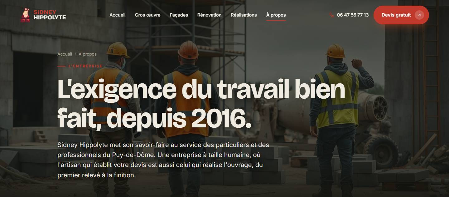 hero — L'exigence du travail bien fait, depuis 2016.