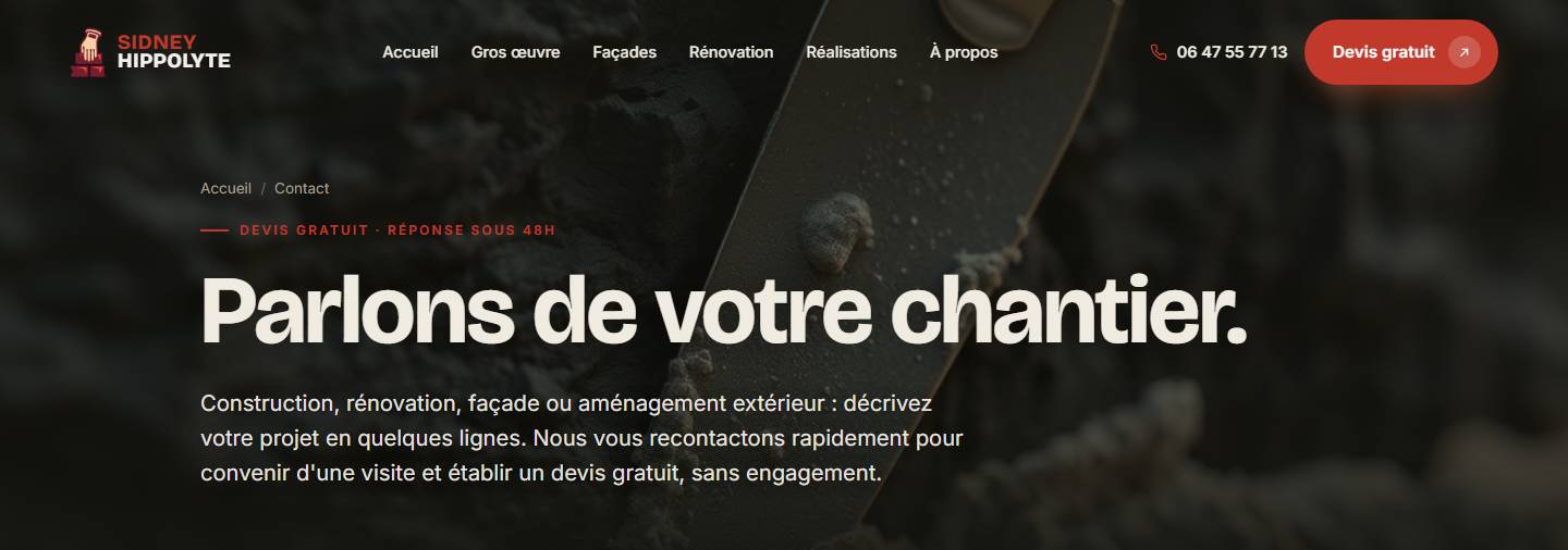 hero — Parlons de votre chantier.