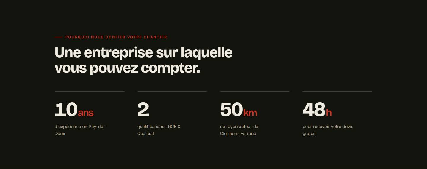 section — Une entreprise sur laquelle vous pouvez compter.