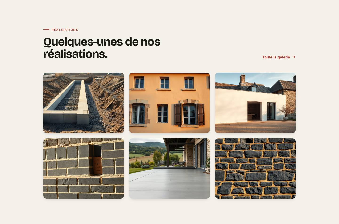 section — Quelques-unes de nos réalisations.
