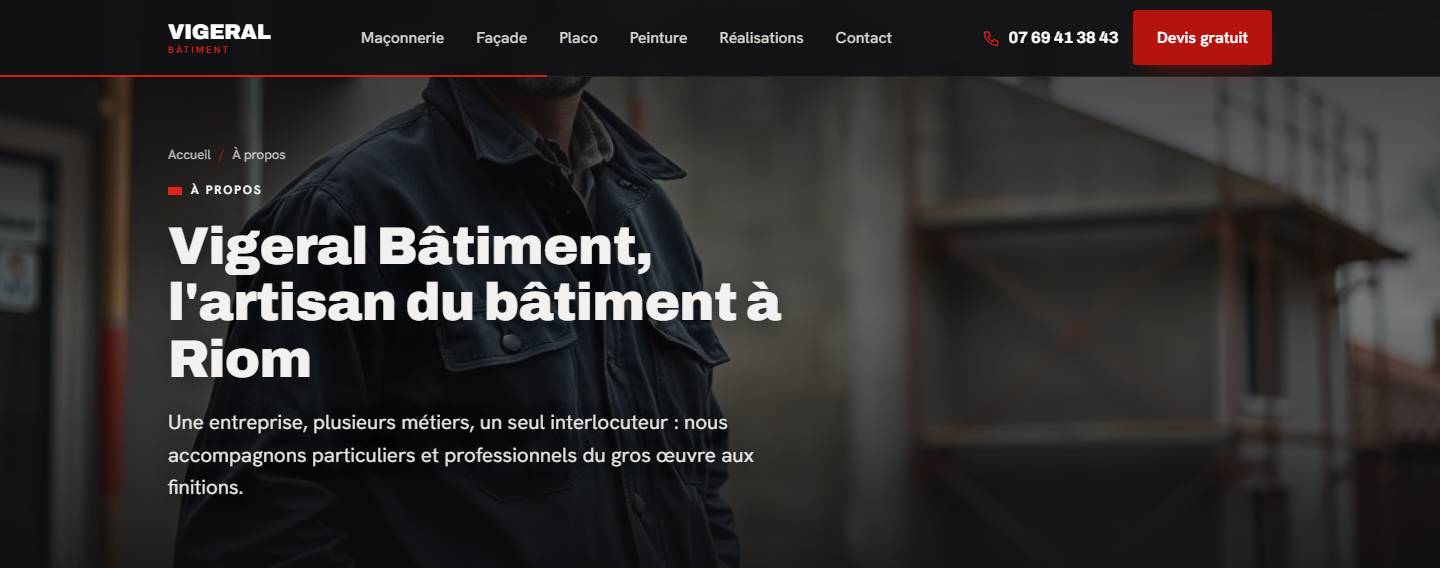 hero — Vigeral Bâtiment, l'artisan du bâtiment à Riom