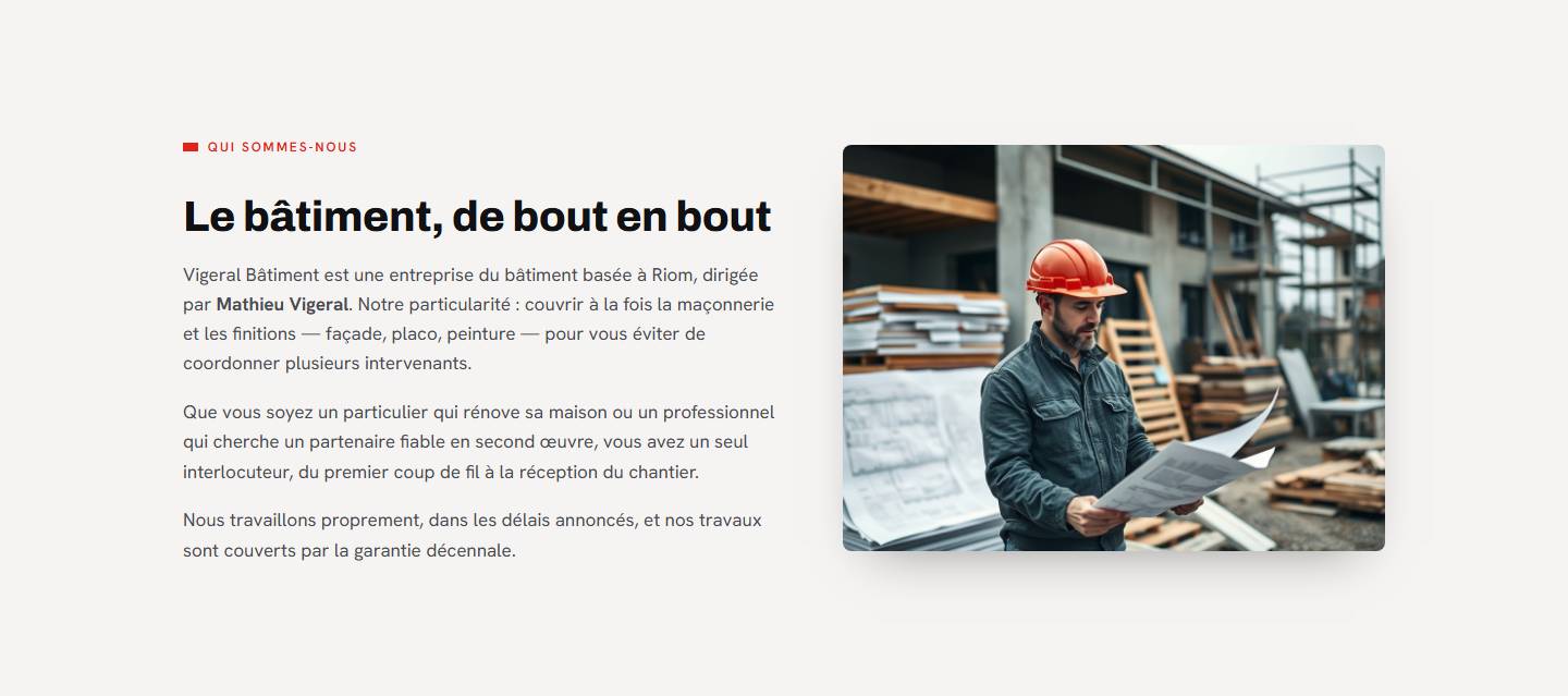 section — Le bâtiment, de bout en bout