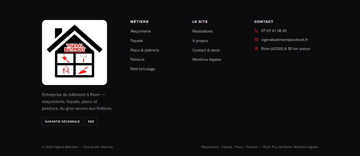 footer — Métiers