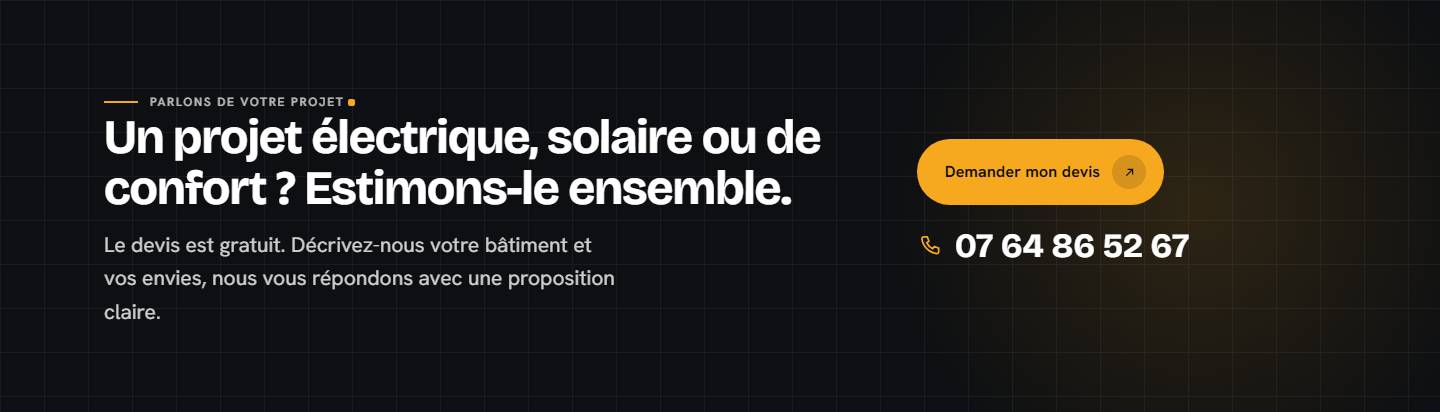 cta — Un projet électrique, solaire ou de confort ? Estimons-le ensemble.
